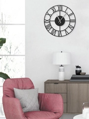 Часы настенные металлические 31 см бесшумные интерьерные большие "Loft time" черные