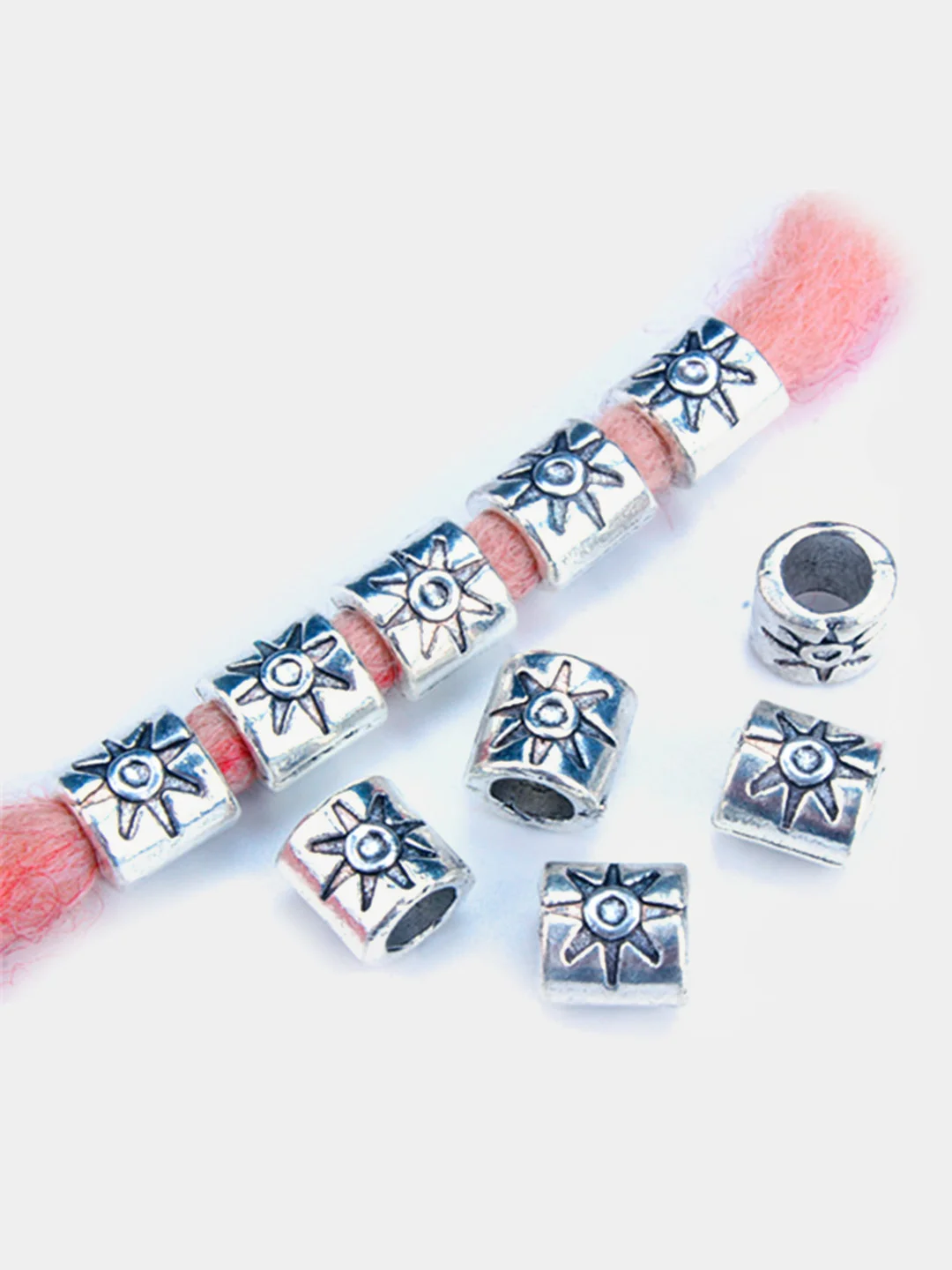 Серебряный кольца металлические, для волос, косичек и брейдов