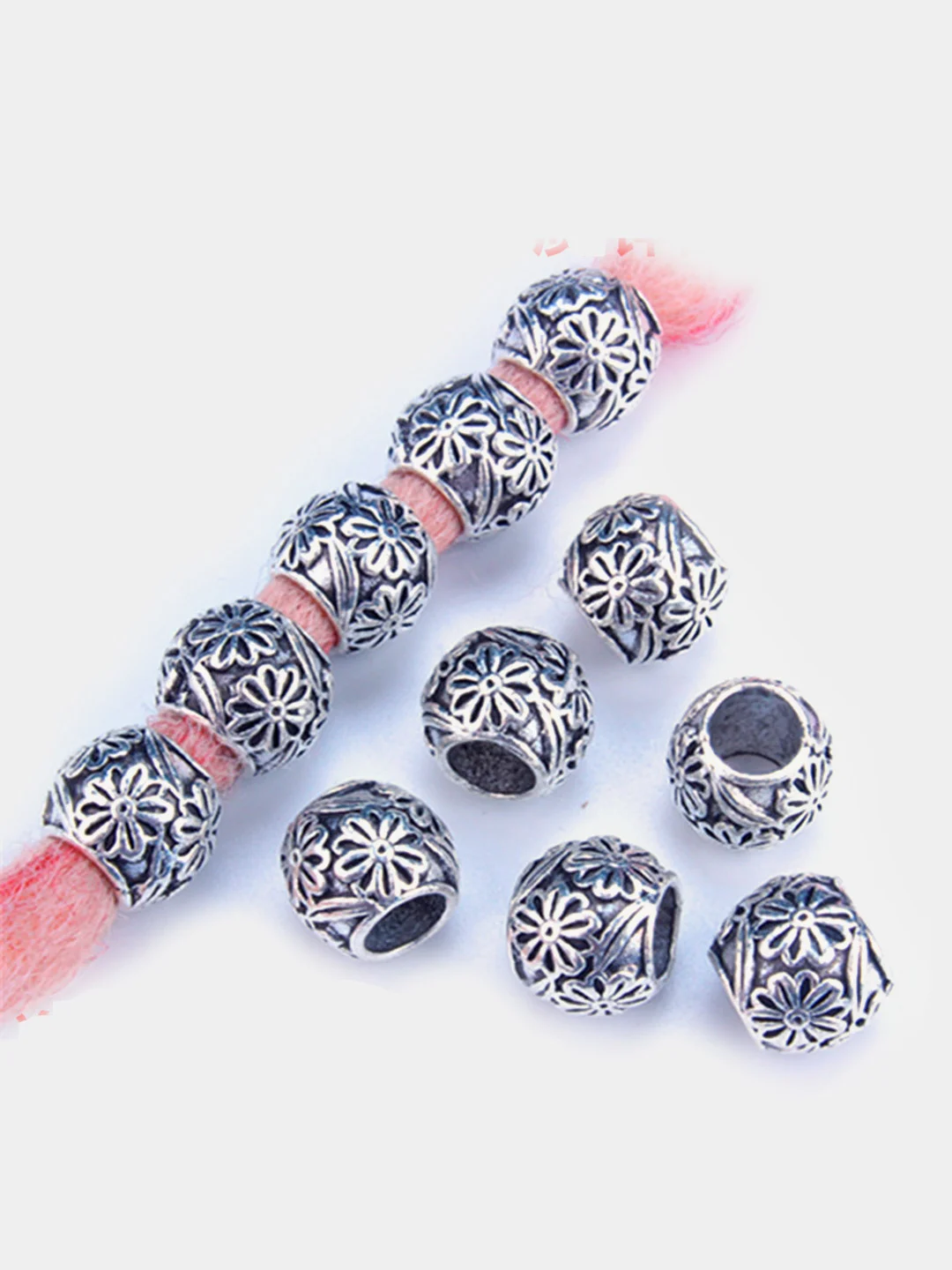 Серебряный кольца металлические, для волос, косичек и брейдов