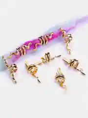 Золотой кольца металлические, для волос, косичек и брейдов