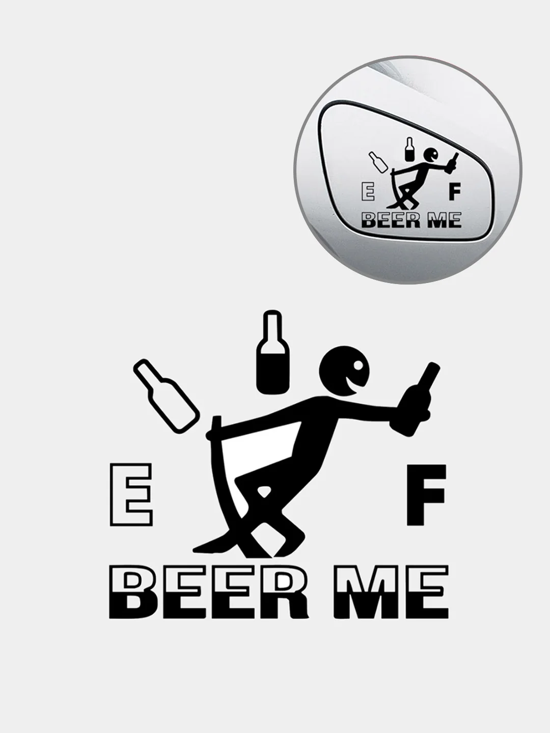Черный наклейка на автомобиль "Beer me"