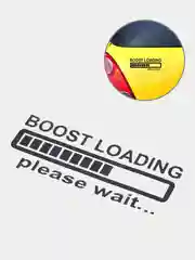 Черный наклейка на автомобиль "Boost loading please wait ..."