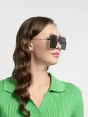 Серебряный солнцезащитные очки Quad