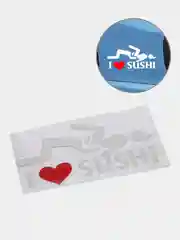 Белый наклейка на авто "I love sushi"