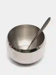 Сахарница с ложкой и стеклянной крышкой из нержавеющей стали/ для соли и специй, 250 мл