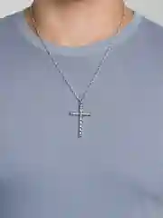 Серебряный цепочка на шею с подвеской "Крест"