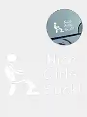 Белый наклейка на авто "Nice girls suck!"