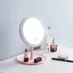 Белый зеркало для макияжа с подсветкой LED