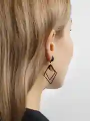 Черный женские серьги "Ромбы", 3 цвета