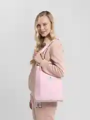 Розовый сумка-шоппер вельветовая женская