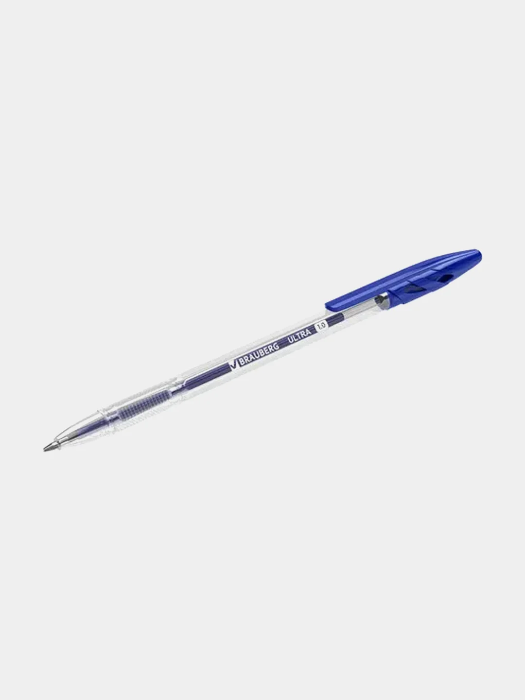 Ручки шариковые BRAUBERG "ULTRA", синие, набор 10 штук, корпус прозрачный, узел 1 мм