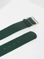 Тёмно-зелёный женский ремень с квадратной пряжкой