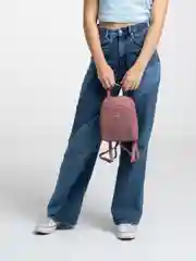 Розовый мини-рюкзак женский, из эко-кожи, 3 цвета