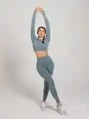Синий спортивный костюм для фитнеса, женский