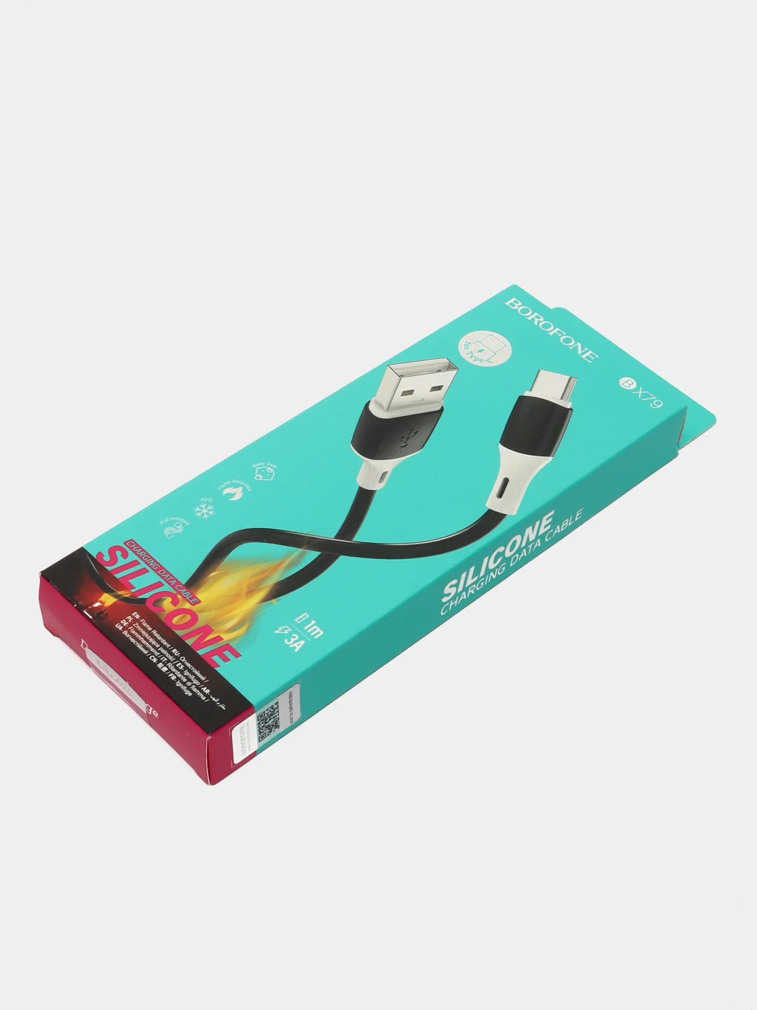 Черный кабель для зарядки и передачи данных BOROFONE BX79, Type-C, Lightning, 1 м, до 2.4 A