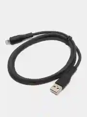 Черный зарядный кабель Hoco X67 USB на Type-C, Lightning, Micro, до 5 A, силикагель