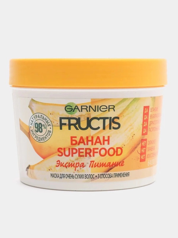 Garnier Fructis Маска для волос 3в1 "Фруктис, Superfood Банан", питательная