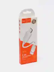 Белый зарядный USB кабель Hoco X73 Type-C, Lightning, 2.4 A