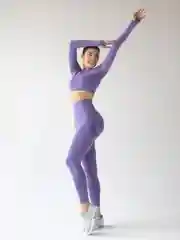 Фиолетовый спортивный костюм для фитнеса, женский