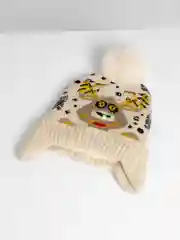 Бежевый шапка зимняя, детская, светящаяся