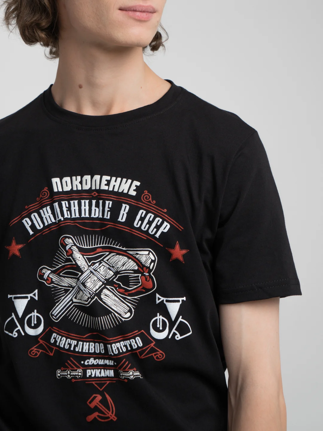 Тёмно-бордовый футболка мужская