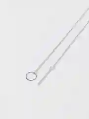 Серебряный цепочка с подвесом в виде кольца с палочкой, 3 цвета