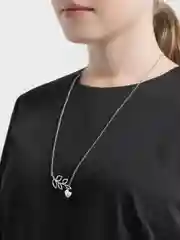 Серебряный цепочка на шею с подвеской "Птичка на веточке"