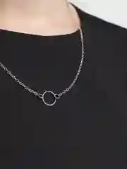 Серебряный цепочка с подвеской-кольцом