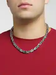Серебряный цепь мужская на шею, нержавеющая сталь