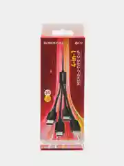 Черный зарядный USB кабель 4 в 1 BOROFONE BX72, Type-C/Lightning /Micro, 2 A, 1 м