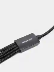 Черный зарядный USB кабель 4 в 1 BOROFONE BX72, Type-C/Lightning /Micro, 2 A, 1 м