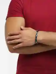 Серебряный браслет для мужчины, серебристый, черный, на руку, сталь