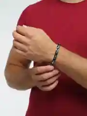 Серебряный браслет для мужчины, серебристый, черный, на руку, сталь