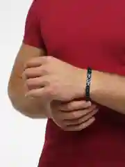 Черный браслет для мужчины, серебристый, черный, на руку, сталь