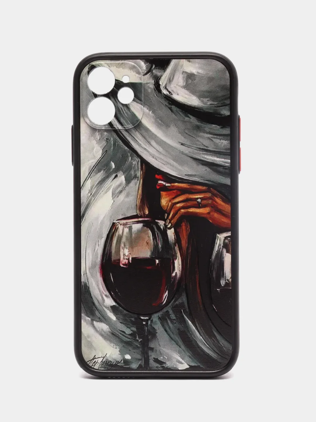 Бордовый чехол с рисунком на Apple iPhone 11 (Айфон 11)