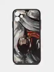 Бордовый чехол с рисунком на Apple iPhone 11 (Айфон 11)