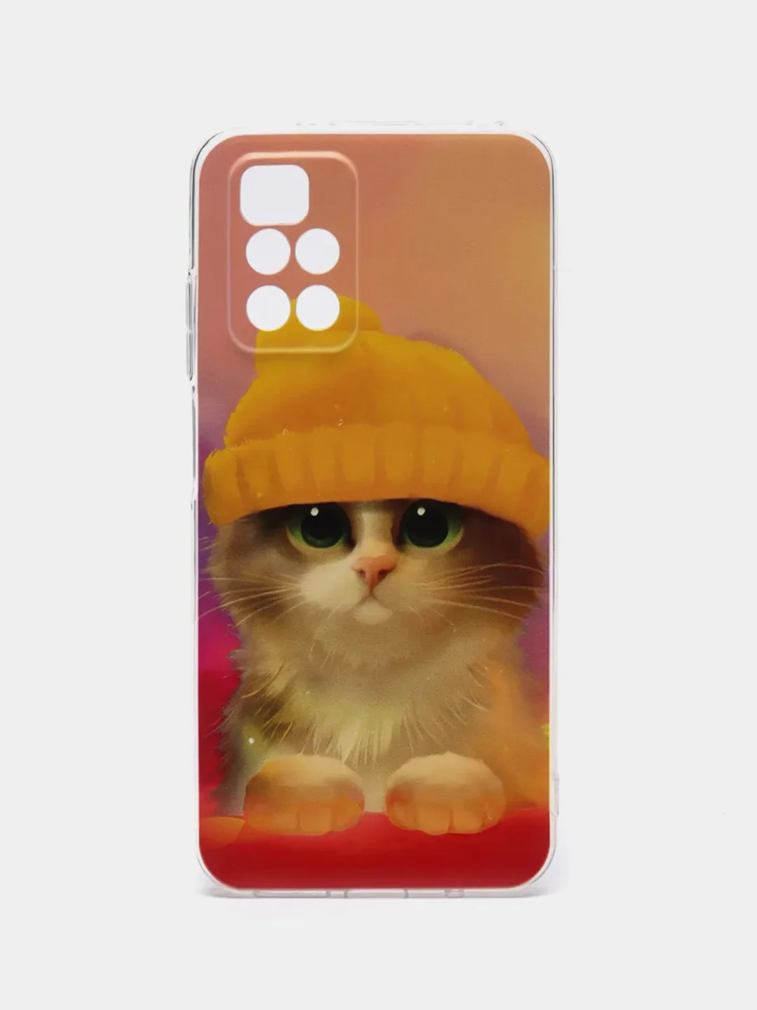 Желтый силиконовый чехол на Xiaomi Redmi 10 / Сяоми Редми 10 прозрачный с рисунком, защита камеры
