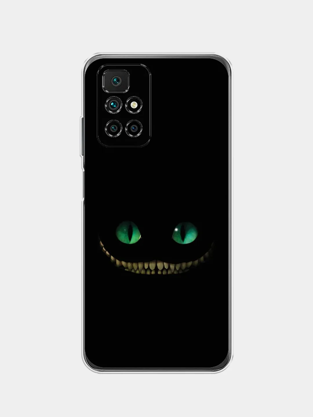 Черный силиконовый чехол на Xiaomi Redmi 10 / Сяоми Редми 10 прозрачный с рисунком, защита камеры