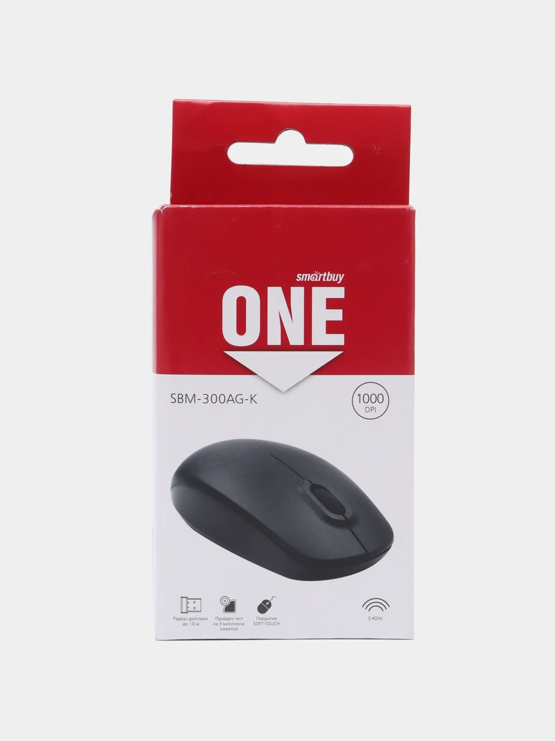 Черный мышь беспрповодная Smartbuy One 300AG-K, оптическая, 1000 dpi