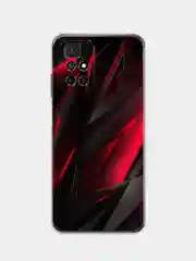 Красный силиконовый чехол на Xiaomi Redmi 10 / Сяоми Редми 10 прозрачный с рисунком, защита камеры
