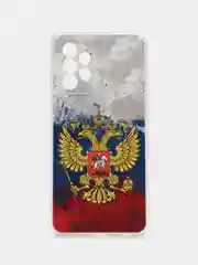 Синий силиконовый чехол на Samsung Galaxy A52/A52s / Самсунг А52/A52s прозрачный, с рисунком