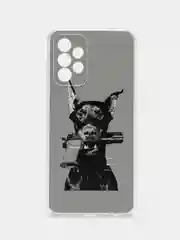 Серый силиконовый чехол на Samsung Galaxy A52/A52s / Самсунг А52/A52s прозрачный, с рисунком