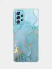 Светло-синий силиконовый чехол на Samsung Galaxy A52/A52s / Самсунг А52/A52s прозрачный, с рисунком