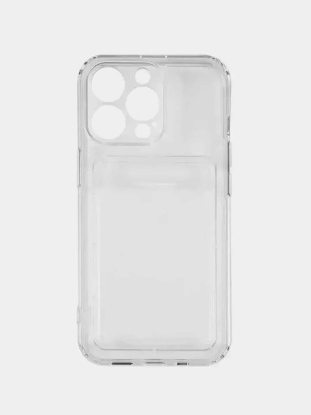 Прозрачный противоударный чехол с карманом для карт для iPhone 13, 13 Pro, 12, 12PRO, 11, XR, SE