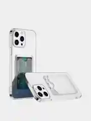 Прозрачный противоударный чехол с карманом для карт для iPhone 13, 13 Pro, 12, 12PRO, 11, XR, SE