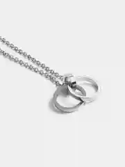 Серый металлик цепочка с двойным кольцом, из титановой стали, 70 см
