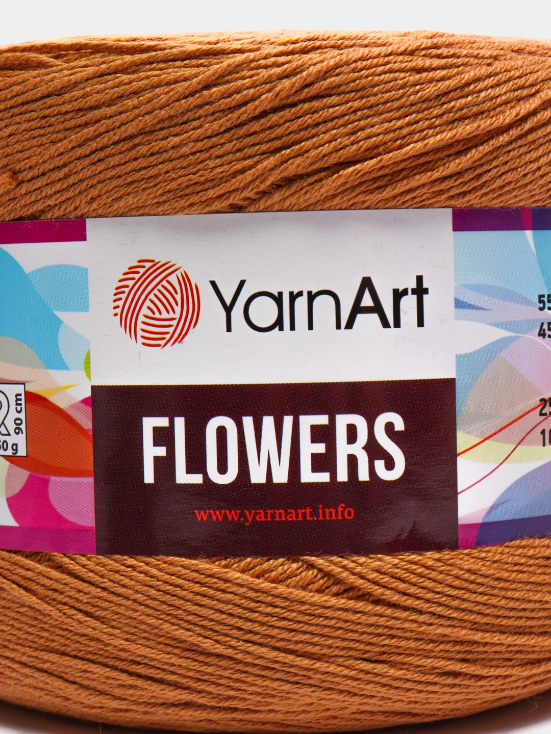 Медный пряжа YarnArt Flowers 55% Хлопок 45% Полиакрил 250г 1000м, 1 моток