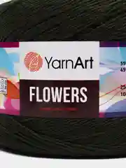 Зелёный хаки пряжа YarnArt Flowers 55% Хлопок 45% Полиакрил 250г 1000м, 1 моток