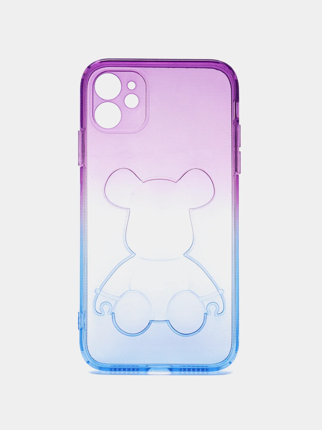 Лавандовый чехол на iPhone айфон 11 Pro Max, силиконовый чехол с принтом мишка KAWS