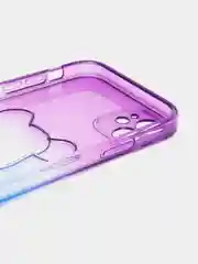 Лавандовый чехол на iPhone айфон 11 Pro Max, силиконовый чехол с принтом мишка KAWS